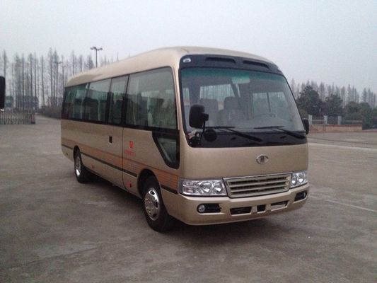 China O treinador luxuoso do curso do passageiro do minibus da pousa-copos de Cummins Engine transporta o baixo consumo de combustível fornecedor