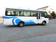 Os ônibus Sightseeing brancos e azuis da estrela da esquerda/condução à direita transportam o passageiro do turista fornecedor